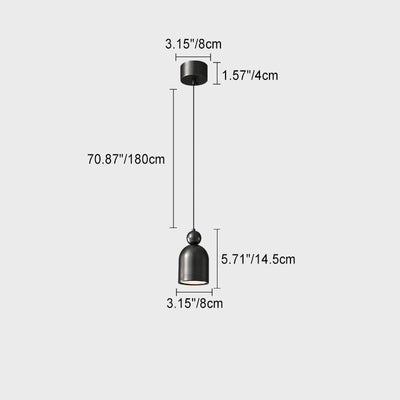 モダンミニマリストフルカッパー幾何学的ベルシェードLEDペンダントライトリビングルーム用 