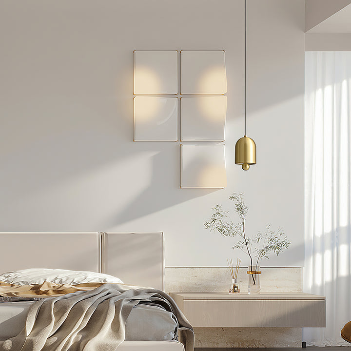 Moderner minimalistischer LED-Pendelleuchte mit geometrischem Glockenschirm aus Vollkupfer für das Wohnzimmer 