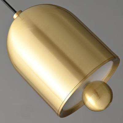 モダンミニマリストフルカッパー幾何学的ベルシェードLEDペンダントライトリビングルーム用 