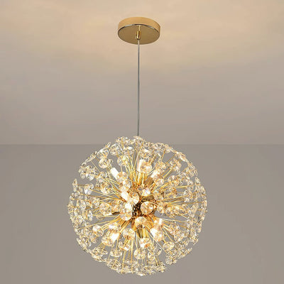 Moderner Luxus Globus Kristall Löwenzahn Schirm Eisen Aluminium 6/9-Licht Kronleuchter für das Esszimmer 