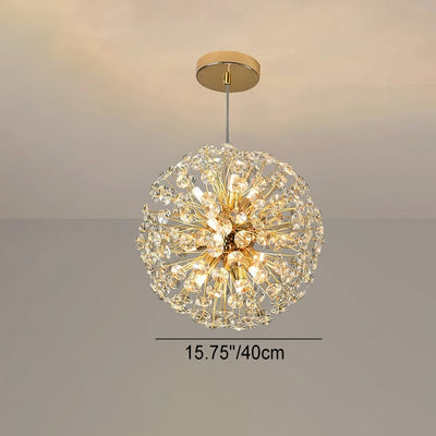 Moderner Luxus Globus Kristall Löwenzahn Schirm Eisen Aluminium 6/9-Licht Kronleuchter für das Esszimmer 