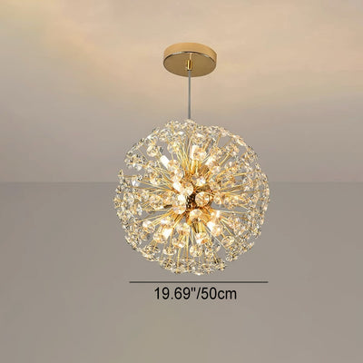 Moderner Luxus Globus Kristall Löwenzahn Schirm Eisen Aluminium 6/9-Licht Kronleuchter für das Esszimmer 