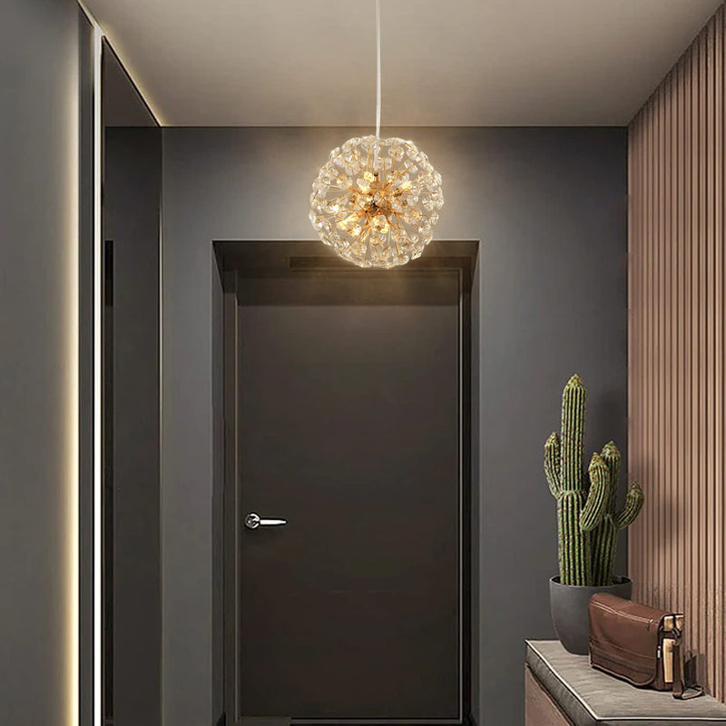 Moderner Luxus Globus Kristall Löwenzahn Schirm Eisen Aluminium 6/9-Licht Kronleuchter für das Esszimmer 