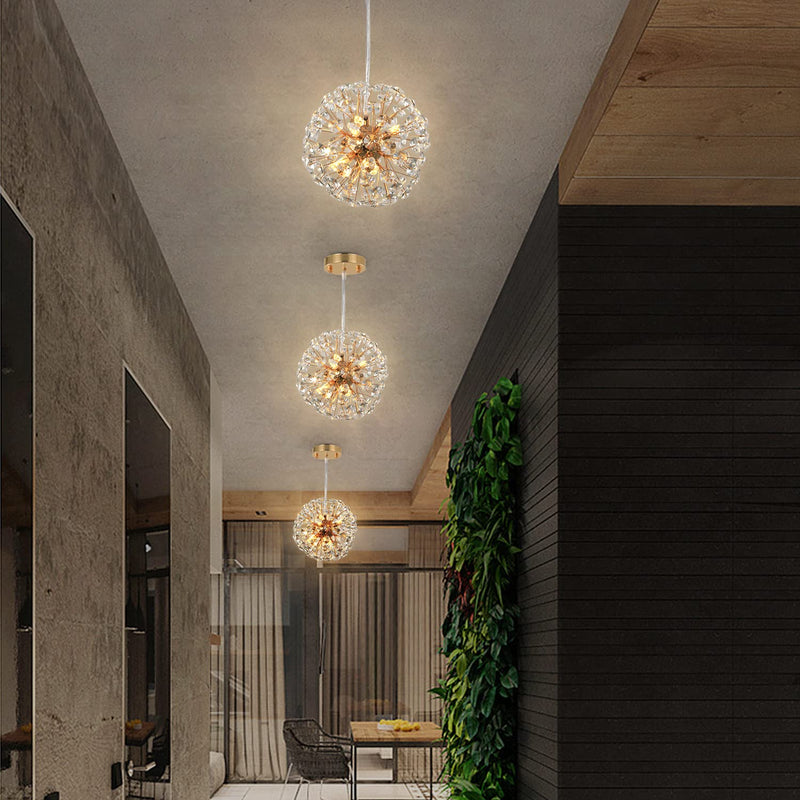 Moderner Luxus Globus Kristall Löwenzahn Schirm Eisen Aluminium 6/9-Licht Kronleuchter für das Esszimmer 