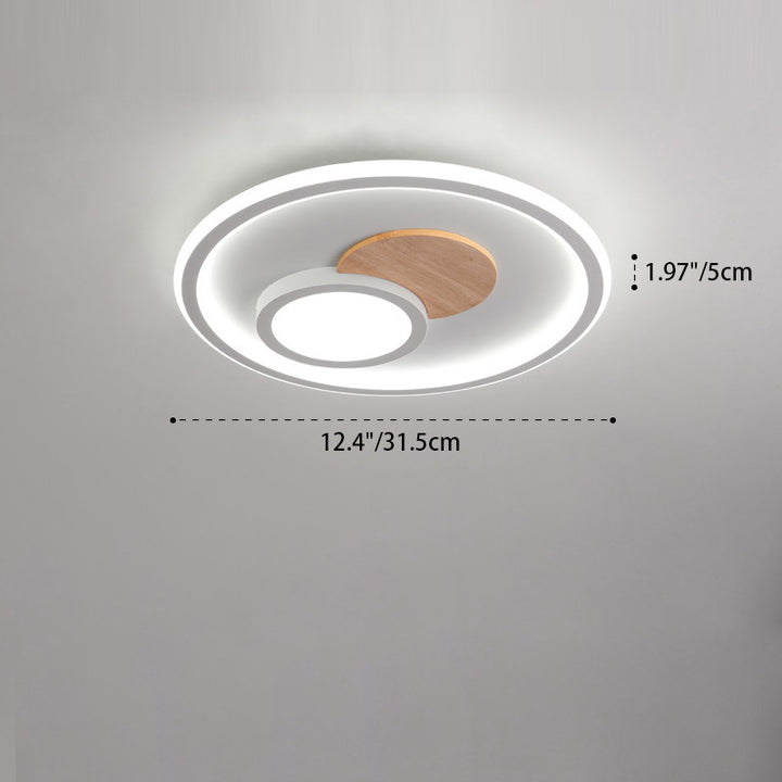 Plafonnier LED en acrylique avec anneau en aluminium de simplicité moderne pour salon 