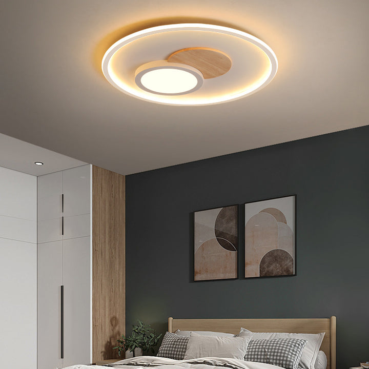 Plafonnier LED en acrylique avec anneau en aluminium de simplicité moderne pour salon 