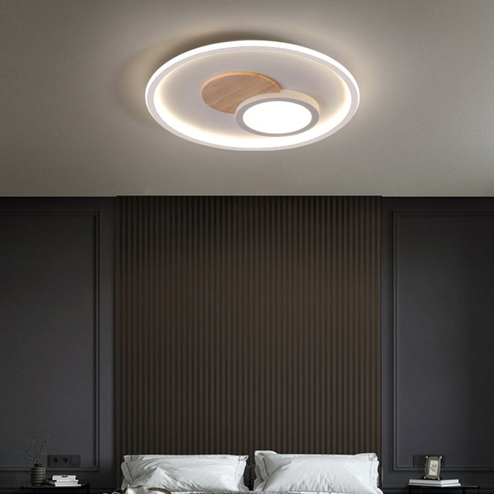 Plafonnier LED en acrylique avec anneau en aluminium de simplicité moderne pour salon 