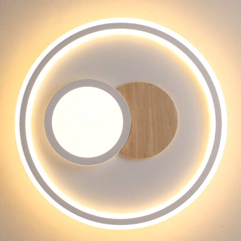 Moderne Einfachheit Aluminium Kreis Ring Acryl LED Deckenleuchte für Wohnzimmer 