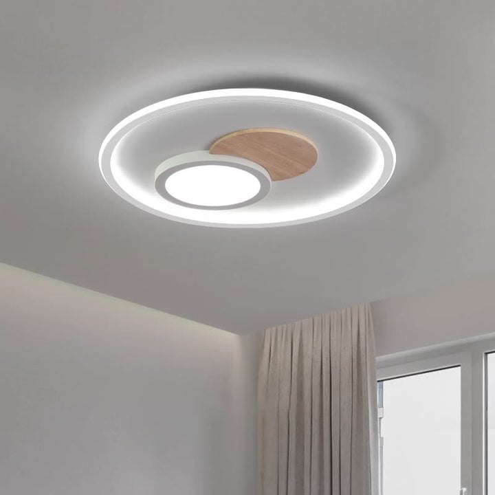 Plafonnier LED en acrylique avec anneau en aluminium de simplicité moderne pour salon 