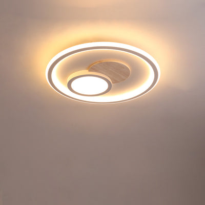 Moderne Einfachheit Aluminium Kreis Ring Acryl LED Deckenleuchte für Wohnzimmer 