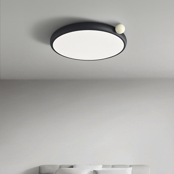 Plafonnier LED en acrylique avec matériel géométrique nordique contemporain en forme de cercle pour salon 