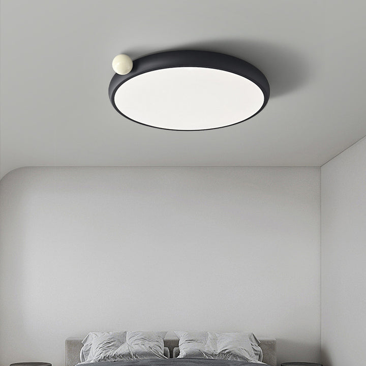 Plafonnier LED en acrylique avec matériel géométrique nordique contemporain en forme de cercle pour salon 