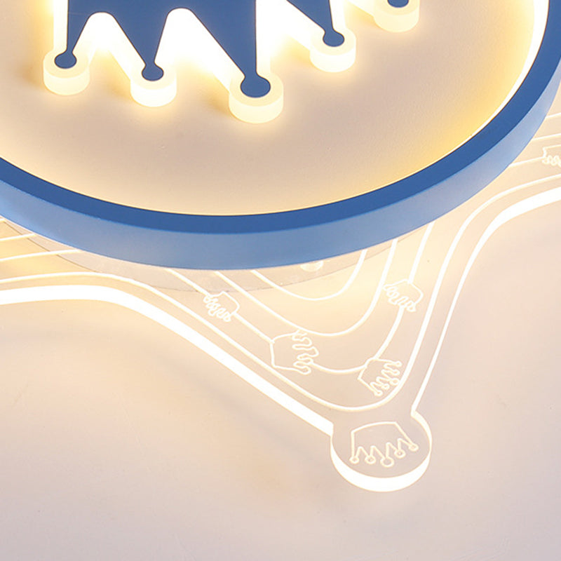 Zeitgenössische kreative Eisen-Acryl-Kronen-Hexagramm-LED-Deckenleuchte für das Wohnzimmer 