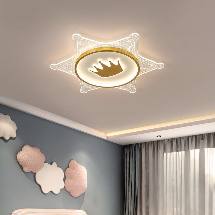 Lustre LED encastré hexagramme en fer acrylique créatif contemporain pour salon 