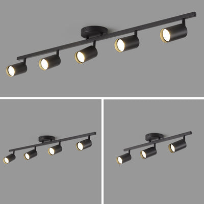 Contemporary Simplicity Iron Aluminum 3/4/5-Light Track Adjustable Spotlight Semi-Flush Mount Ceiling Light For Living Room