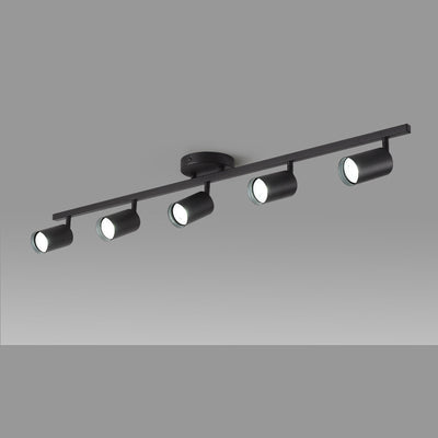 Contemporary Simplicity Iron Aluminum 3/4/5-Light Track Adjustable Spotlight Semi-Flush Mount Ceiling Light For Living Room