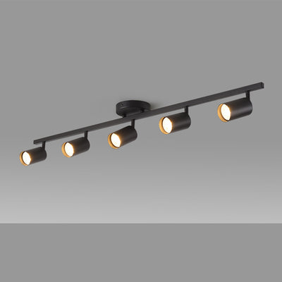 Contemporary Simplicity Iron Aluminum 3/4/5-Light Track Adjustable Spotlight Semi-Flush Mount Ceiling Light For Living Room