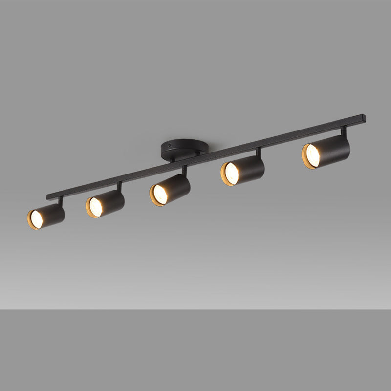 Contemporary Simplicity Iron Aluminum 3/4/5-Light Track Adjustable Spotlight Semi-Flush Mount Ceiling Light For Living Room