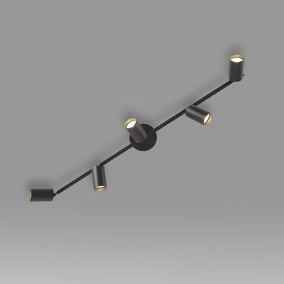 Contemporary Simplicity Iron Aluminum 3/4/5-Light Track Adjustable Spotlight Semi-Flush Mount Ceiling Light For Living Room
