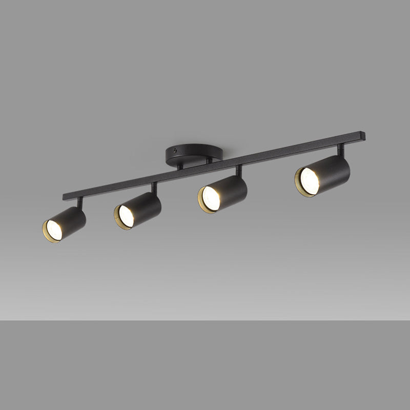 Contemporary Simplicity Iron Aluminum 3/4/5-Light Track Adjustable Spotlight Semi-Flush Mount Ceiling Light For Living Room