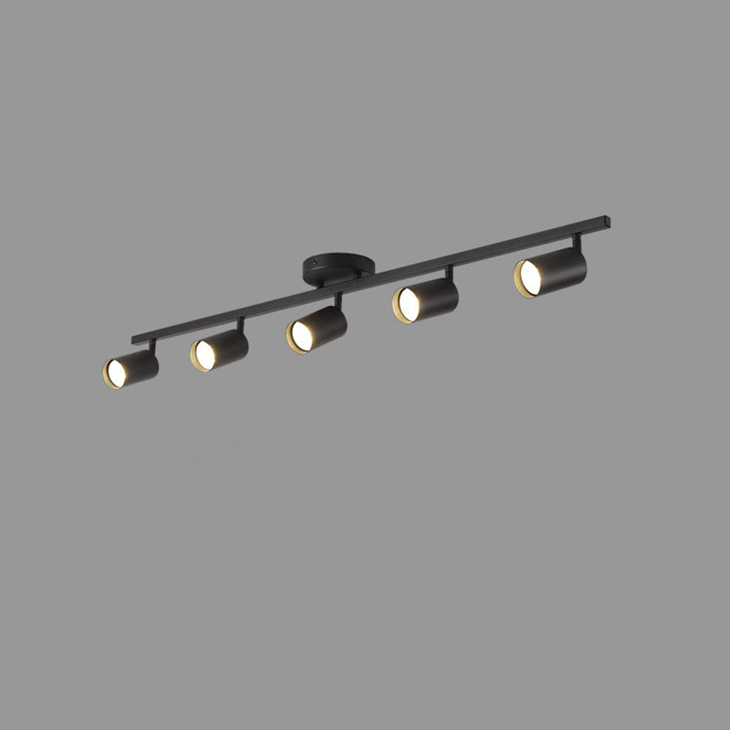 Contemporary Simplicity Iron Aluminum 3/4/5-Light Track Adjustable Spotlight Semi-Flush Mount Ceiling Light For Living Room