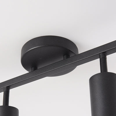 Contemporary Simplicity Iron Aluminum 3/4/5-Light Track Adjustable Spotlight Semi-Flush Mount Ceiling Light For Living Room
