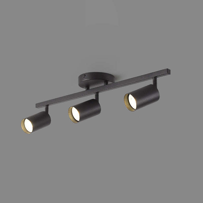 Contemporary Simplicity Iron Aluminum 3/4/5-Light Track Adjustable Spotlight Semi-Flush Mount Ceiling Light For Living Room