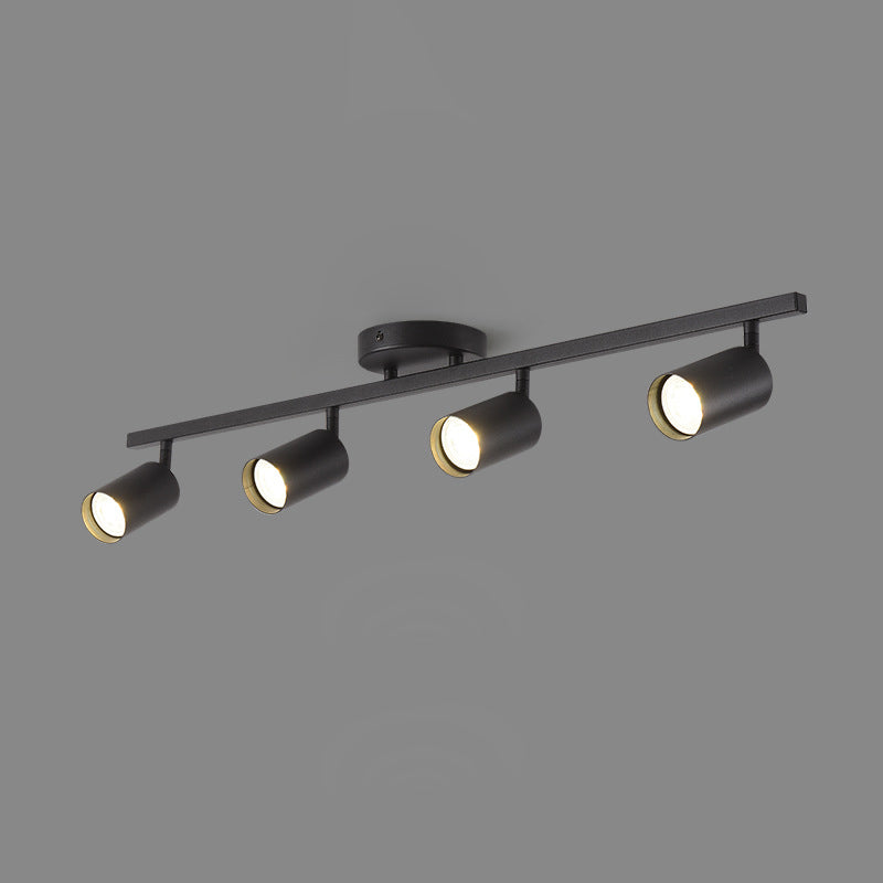 Contemporary Simplicity Iron Aluminum 3/4/5-Light Track Adjustable Spotlight Semi-Flush Mount Ceiling Light For Living Room