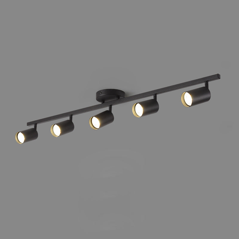 Contemporary Simplicity Iron Aluminum 3/4/5-Light Track Adjustable Spotlight Semi-Flush Mount Ceiling Light For Living Room