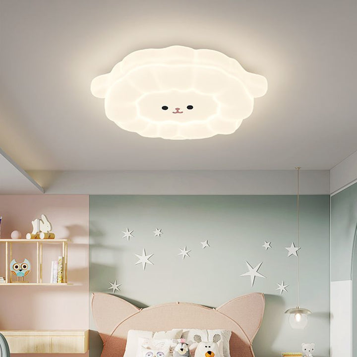 Lustre Plafonnier LED en Fer PE Mouton Animal Créatif Contemporain pour Salon 