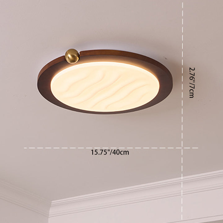 Zeitgenössische Retro Deckenleuchte aus massivem Holz und Acryl mit rechteckigem LED-Flush-Mount für das Wohnzimmer 