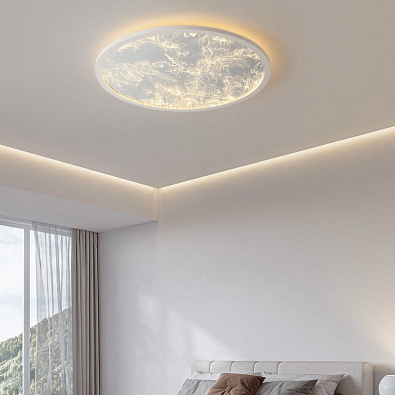 Zeitgenössische nordische Aluminium-Acryl-Nebelwolken-Schirm LED-Deckenleuchte für das Wohnzimmer 