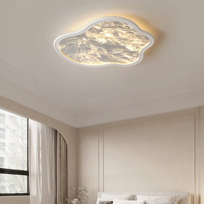 Zeitgenössische nordische Aluminium-Acryl-Nebelwolken-Schirm LED-Deckenleuchte für das Wohnzimmer 