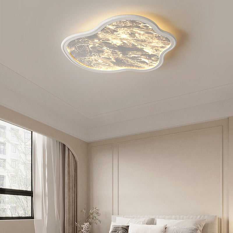 Zeitgenössische nordische Aluminium-Acryl-Nebelwolken-Schirm LED-Deckenleuchte für das Wohnzimmer 
