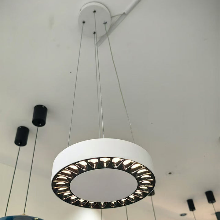 Zeitgenössische Nordische Aluminium Acryl Runde LED Pendelleuchte Für Wohnzimmer 