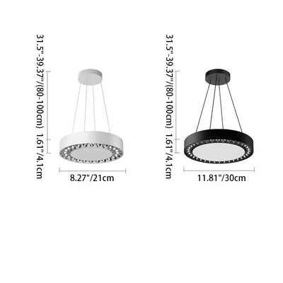 Zeitgenössische Nordische Aluminium Acryl Runde LED Pendelleuchte Für Wohnzimmer 