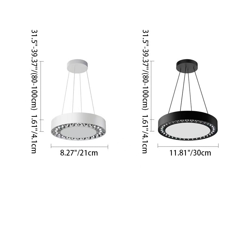 Zeitgenössische Nordische Aluminium Acryl Runde LED Pendelleuchte Für Wohnzimmer 