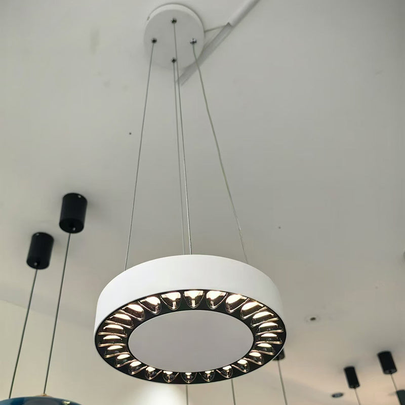 Zeitgenössische Nordische Aluminium Acryl Runde LED Pendelleuchte Für Wohnzimmer 