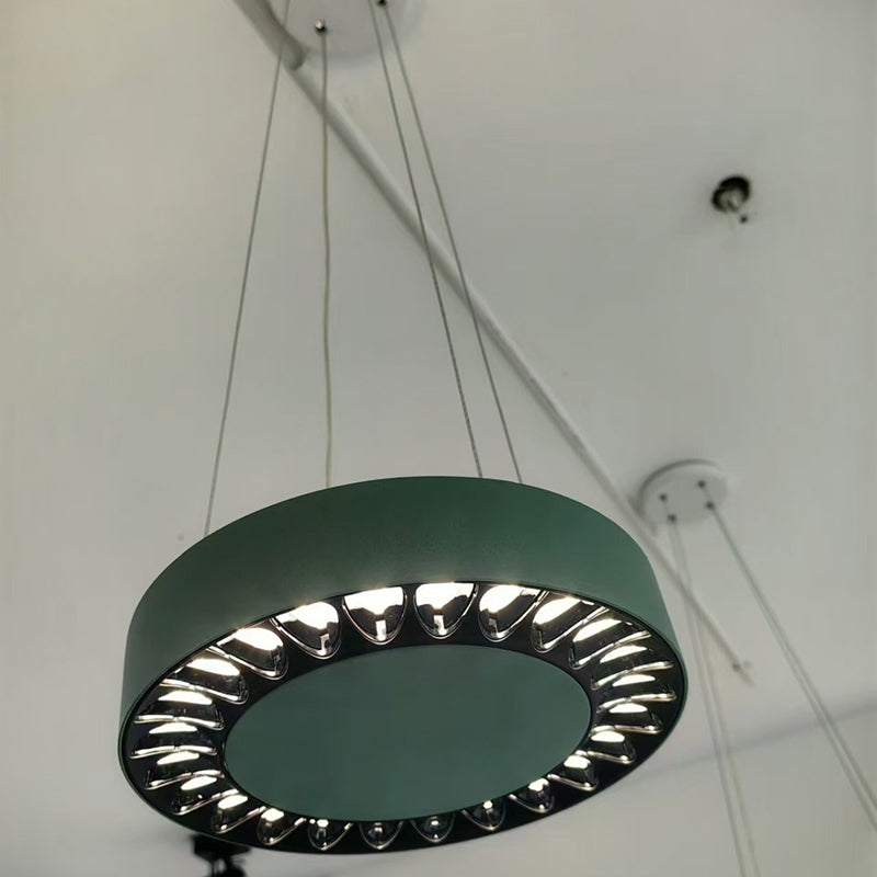 Zeitgenössische Nordische Aluminium Acryl Runde LED Pendelleuchte Für Wohnzimmer 