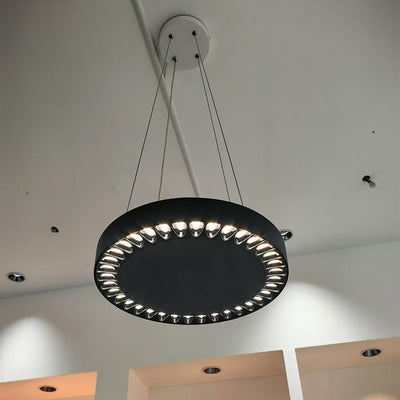 Zeitgenössische Nordische Aluminium Acryl Runde LED Pendelleuchte Für Wohnzimmer 