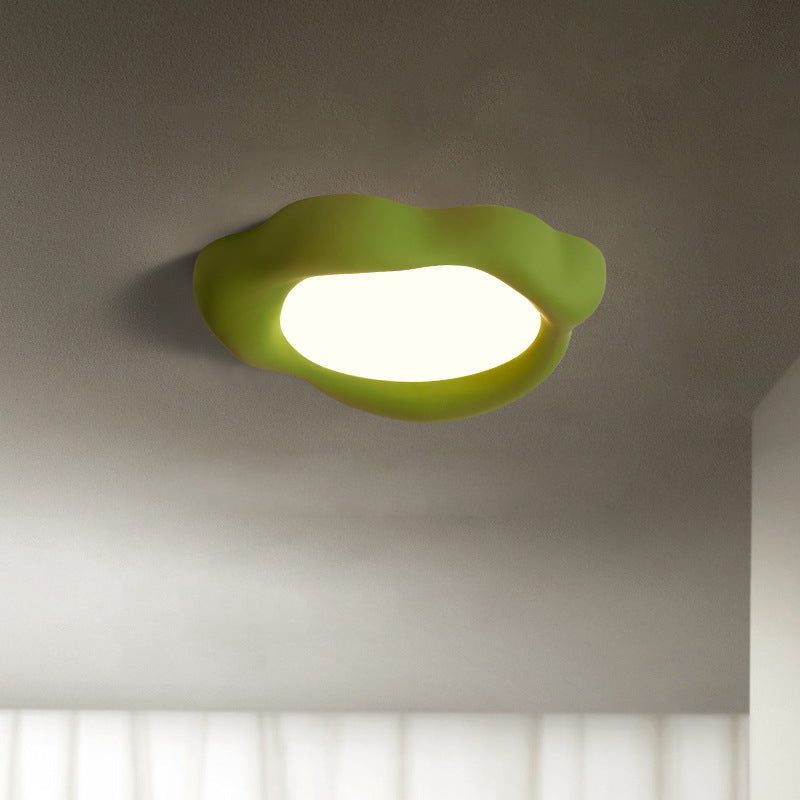 Zeitgenössische nordische Deckenleuchte aus Fiberglas und Acryl mit runder LED für das Wohnzimmer 