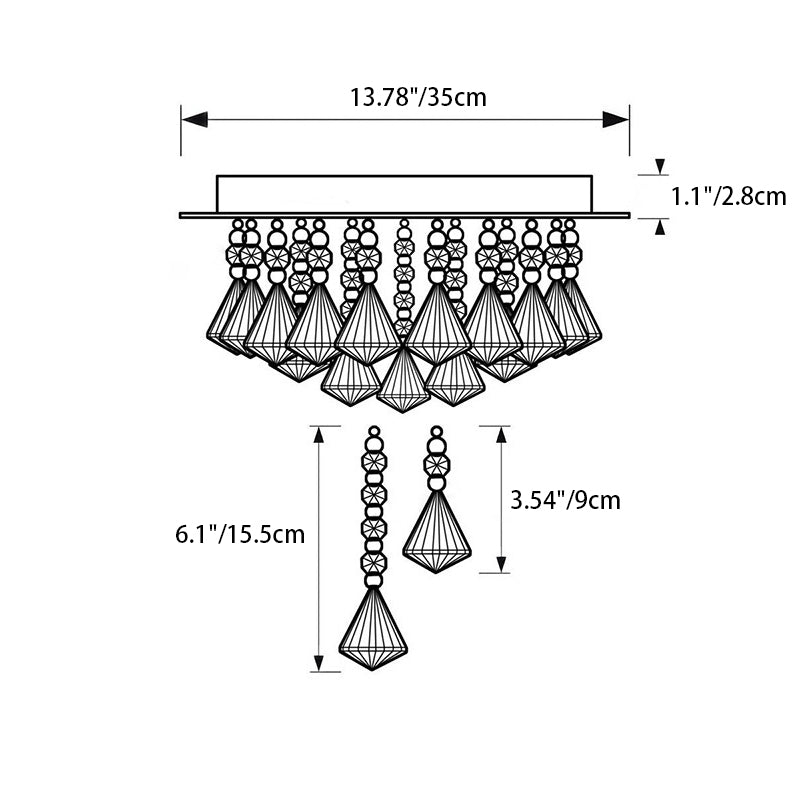 Lustre Plafonnier Rond en Acier Inoxydable à 4 Lumières avec Gouttes de Pluie en Cristal de Luxe Contemporain pour Salon 