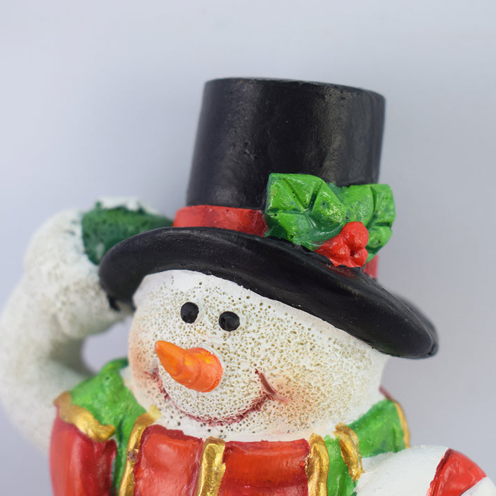 Zeitgenössische kreative Weihnachts-Resin-Schneemann-LED-Solar-Dekoration Bodenstecker Landschaftslicht für den Garten 