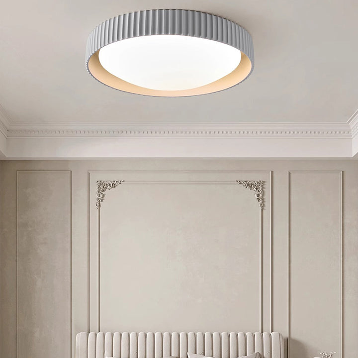 ضوء السقف المثبت بدائرة هندسية من الأكريليك الراتنج الماكرون الاسكندنافي المعاصر LED لغرفة النوم 