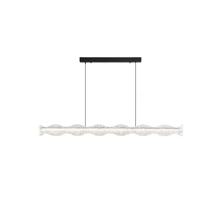 Modern Luxury Aluminum Resin Long Wave Strip LED Island Light Pendant Light For Dining Room