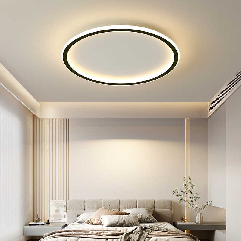 Modern Minimalist Iron Silicone Round LED Flush Mount Ceiling Light For Bedroom