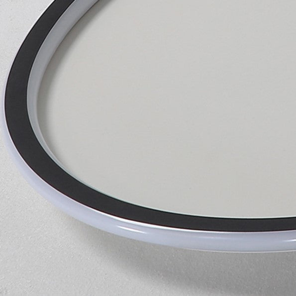 Modern Minimalist Iron Silicone Round LED Flush Mount Ceiling Light For Bedroom
