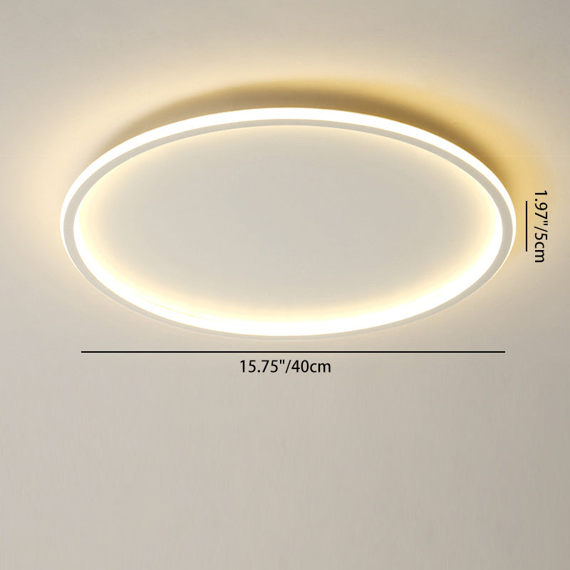 Modern Minimalist Iron Silicone Round LED Flush Mount Ceiling Light For Bedroom