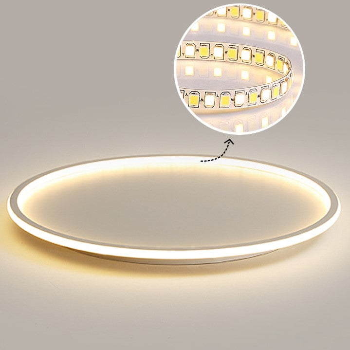 Modern Minimalist Iron Silicone Round LED Flush Mount Ceiling Light For Bedroom