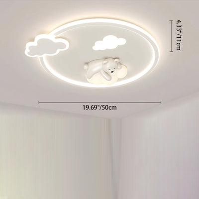 Plafonnier LED encastré rond en fer et aluminium nordique contemporain pour chambre à coucher 